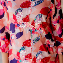 Multi colour co-ord  set with sequence work on front & printed  bottom.