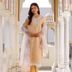 Floral printed Linen Straight suit set with  solid bottom & printed kota dupatta set.