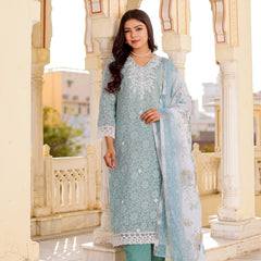 Floral printed Linen Straight suit set with  solid bottom & printed kota dupatta set.
