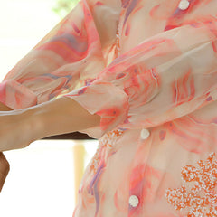 Women Marble Print Embroidered Shirt With Solid Pants