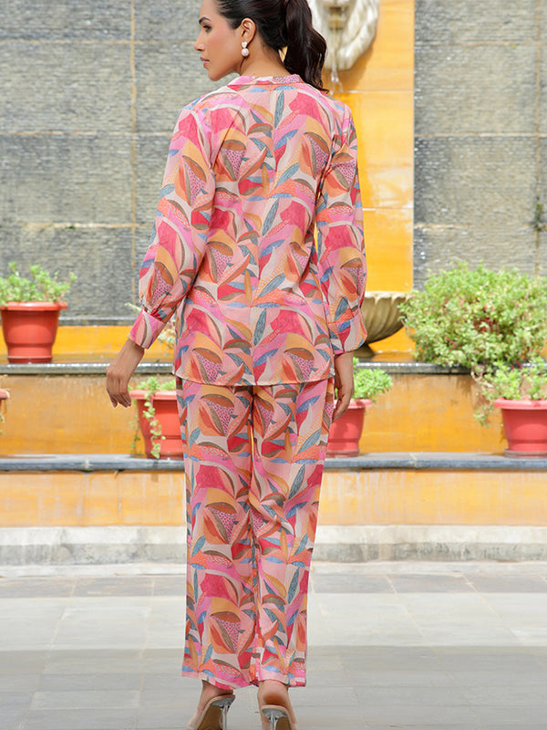 Women printed CORD set with PRINTED pants