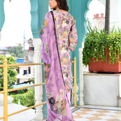 Women Tissue gota Embroidered Suit Set with Solid Pant and Embroidered Dupatta