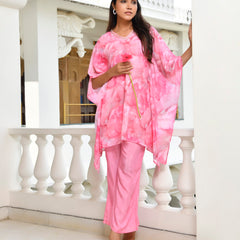 Women Marble Print  kaftan pant set