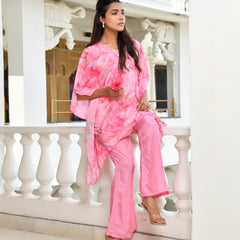 Women Marble Print  kaftan pant set