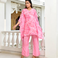 Women Marble Print  kaftan pant set