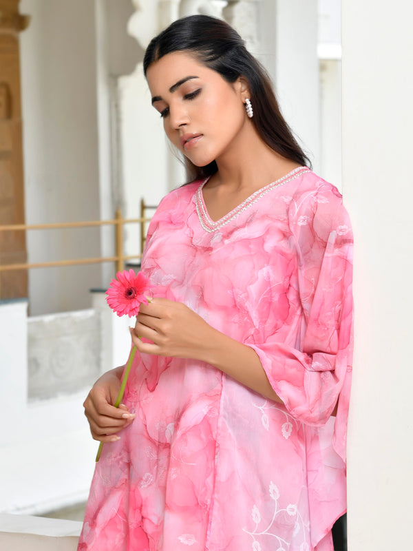 Women Marble Print  kaftan pant set