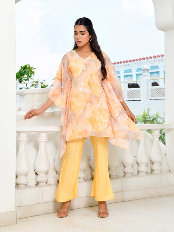Women Marble Print  kaftan pant set