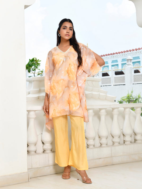 Women Marble Print  kaftan pant set