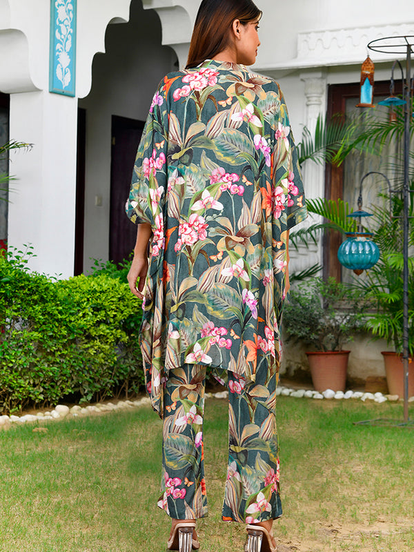 Women Digital  Printed Kaftan Set with printed pant