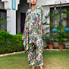Women Digital  Printed Kaftan Set with printed pant
