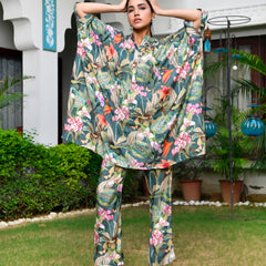 Women Digital  Printed Kaftan Set with printed pant