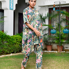 Women Digital  Printed Kaftan Set with printed pant