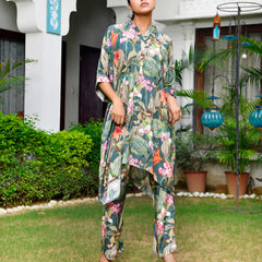 Women Digital  Printed Kaftan Set with printed pant