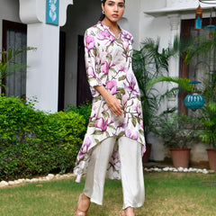 Women digital Printed Cordset with solid pant