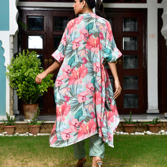 Women Digital Printed Kaftan Set with solid pant
