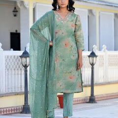 Women Viscose Tissue Digital Printed Suit Set