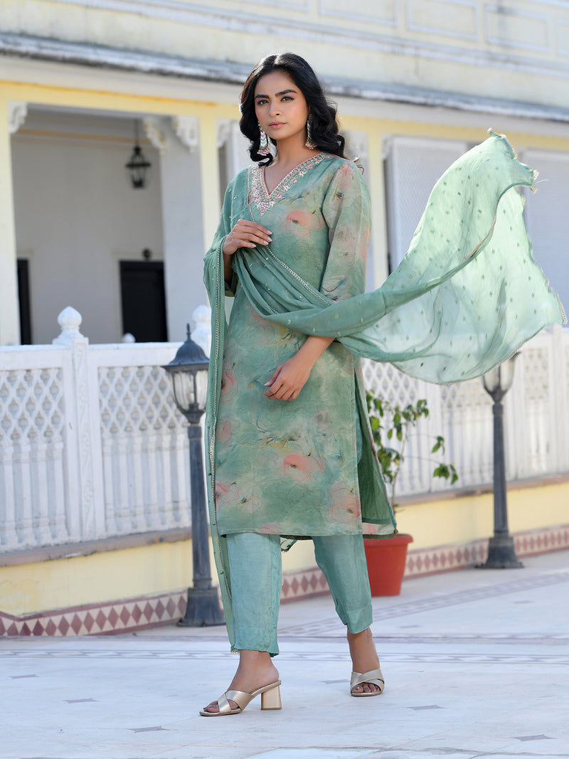 Women Viscose Tissue Digital Printed Suit Set