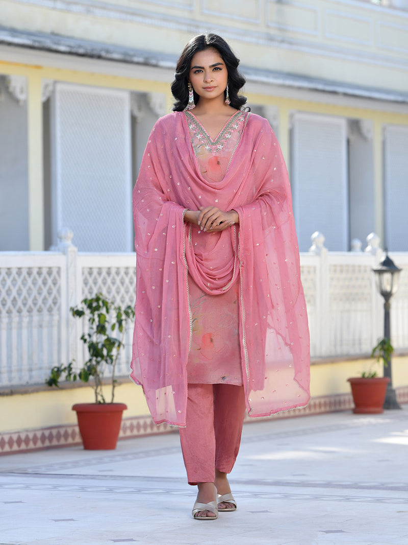 Women Viscose Tissue Digital Printed Suit Set