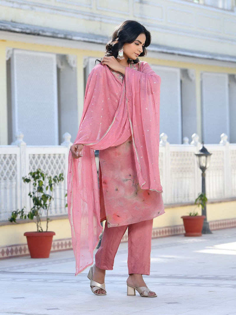 Women Viscose Tissue Digital Printed Suit Set