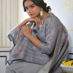 Women Silk Digital Printed Suit Set