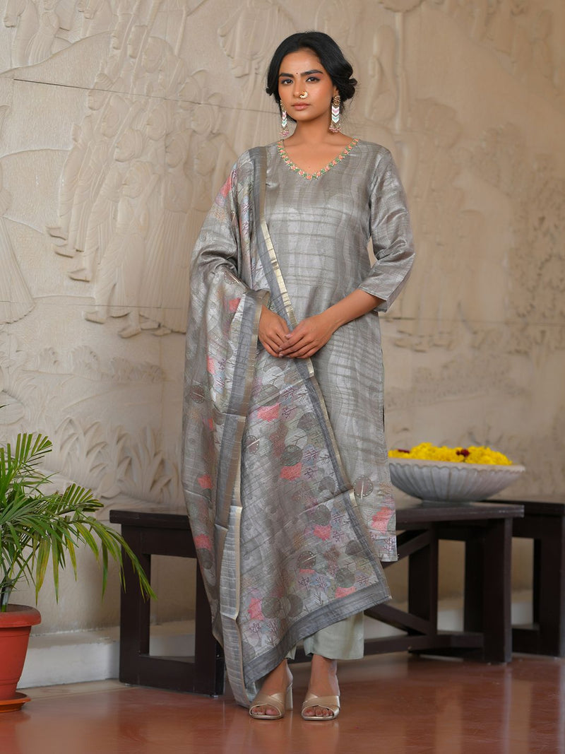 Women Silk Digital Printed Suit Set