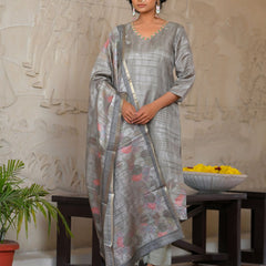 Women Silk Digital Printed Suit Set