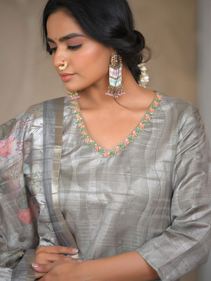 Women Silk Digital Printed Suit Set