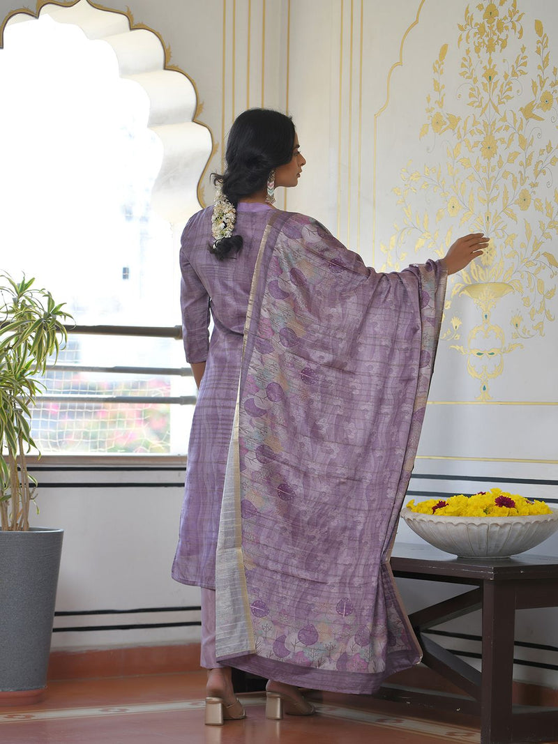 Women Silk Digital Printed Suit Set