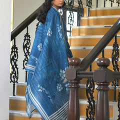 Women Indigo Muslin Digital Printed Suit Set