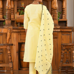 Women Cotton Solid Embroidered Suit Set
