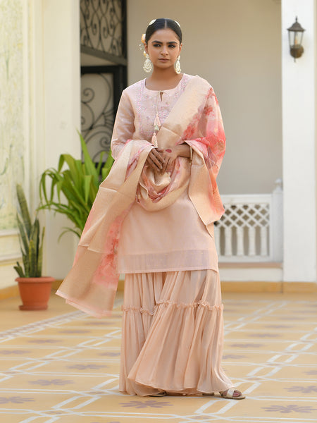 Women Chanderi Sharara Set