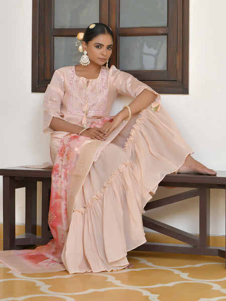 Women Chanderi Sharara Set