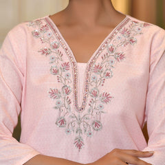 Women Linen suit set with Printed Dupatta