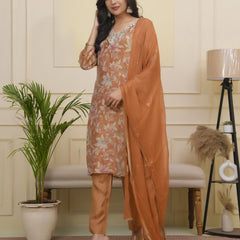 Women tissue shimmer kurta with silk pant & dupatta