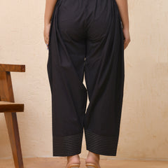 Black solid Farshi style pant with zari work
