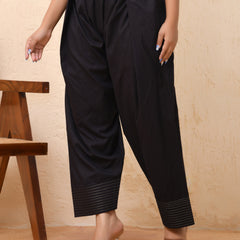 Black solid Farshi style pant with zari work
