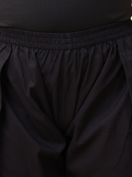Black solid Farshi style pant with zari work