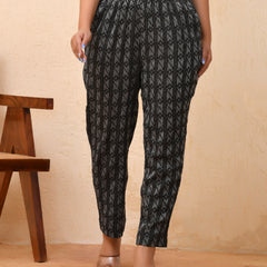 Black Double dobby straight fit pants