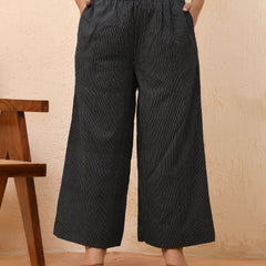 Black katha flared palazzo pants
