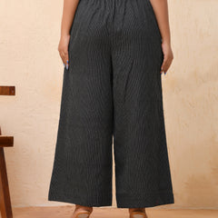 Black katha flared palazzo pants