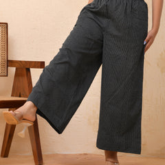 Black katha flared palazzo pants