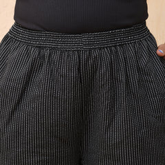 Black katha flared palazzo pants