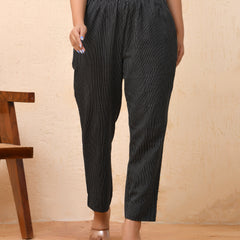 Black katha straight fit pants