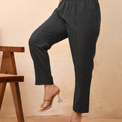 Black katha straight fit pants