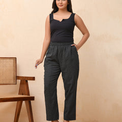 Black katha straight fit pants