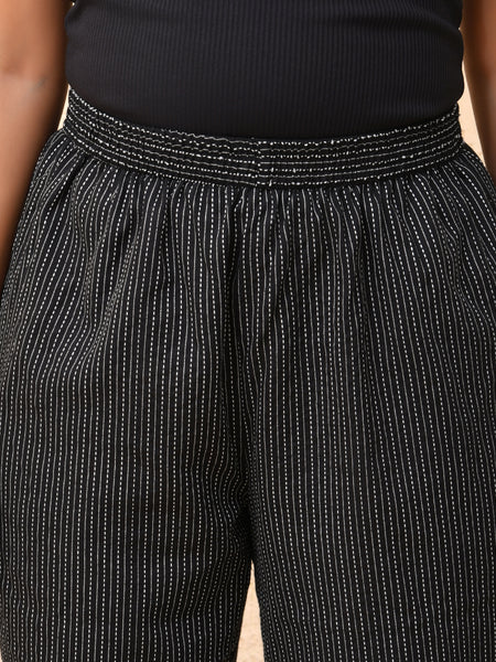 Black katha straight fit pants