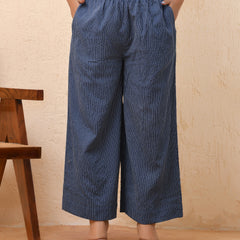 Royal blue kantha flared palazzo pants