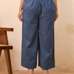 Royal blue kantha flared palazzo pants