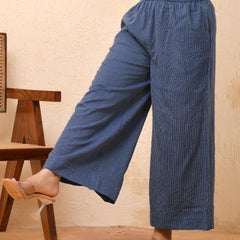 Royal blue kantha flared palazzo pants