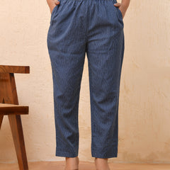 Royal blue kantha straight fit pants